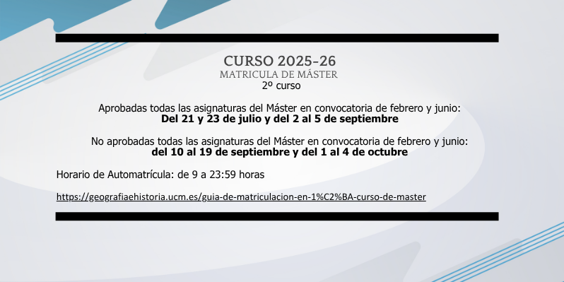 Matrícula de Máster - 2º curso
