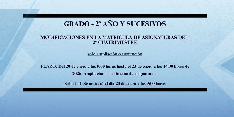 Modificación de matrícula - Grado - 2º año y sucesivos