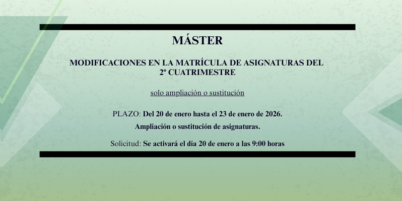 Modificación de matrícula - Máster